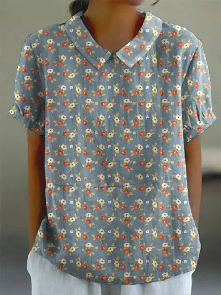 Lila Floral Print Blouse