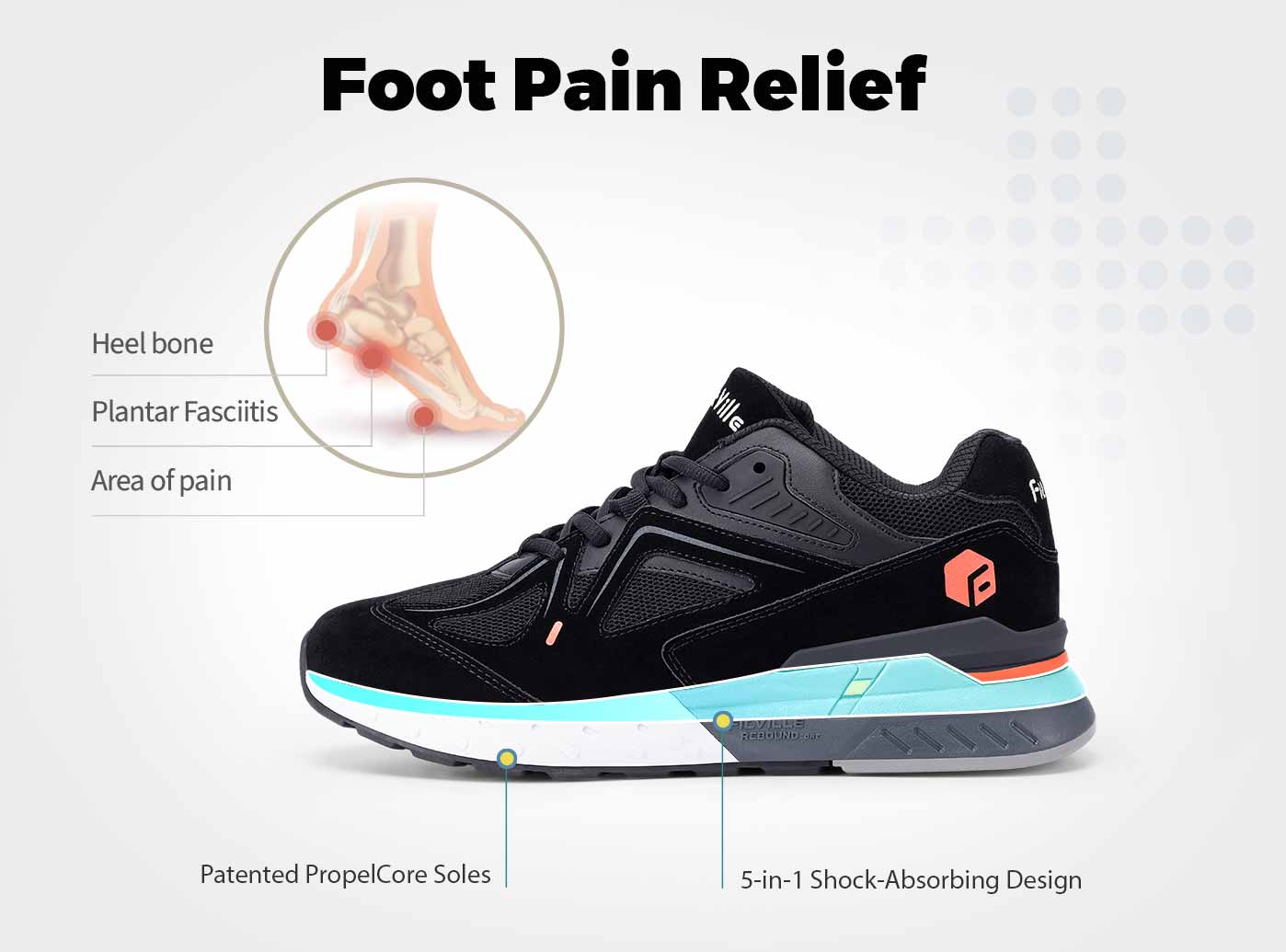 FitVille Rebound Core Walking Shoes