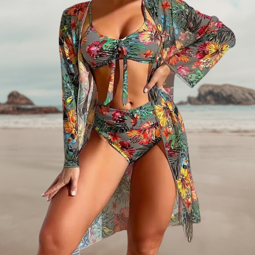 Flora™ Tropical Bikini Set with Matching Cover-Up