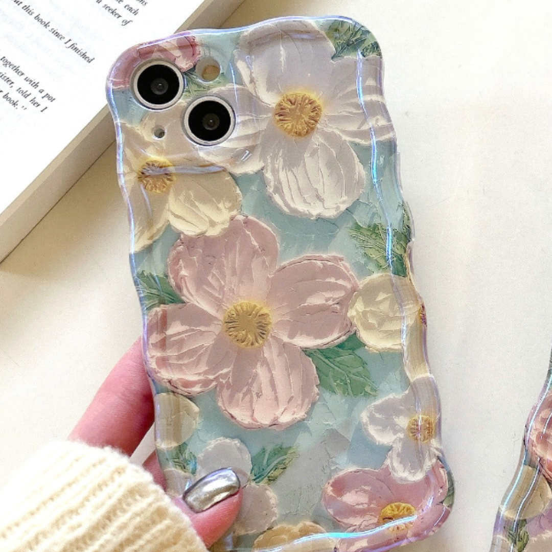 Retro Oil Painting Printed Flower Phone Case