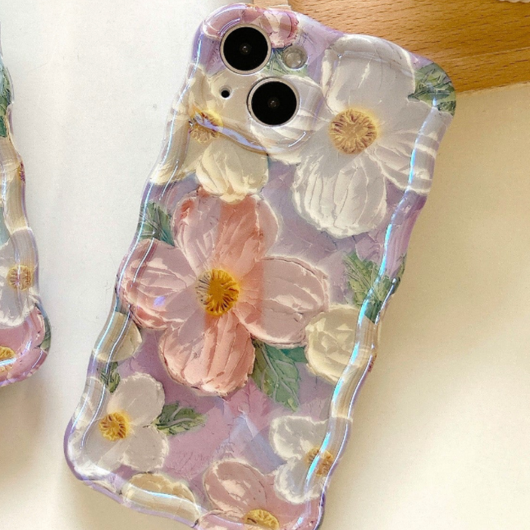 Retro Oil Painting Printed Flower Phone Case