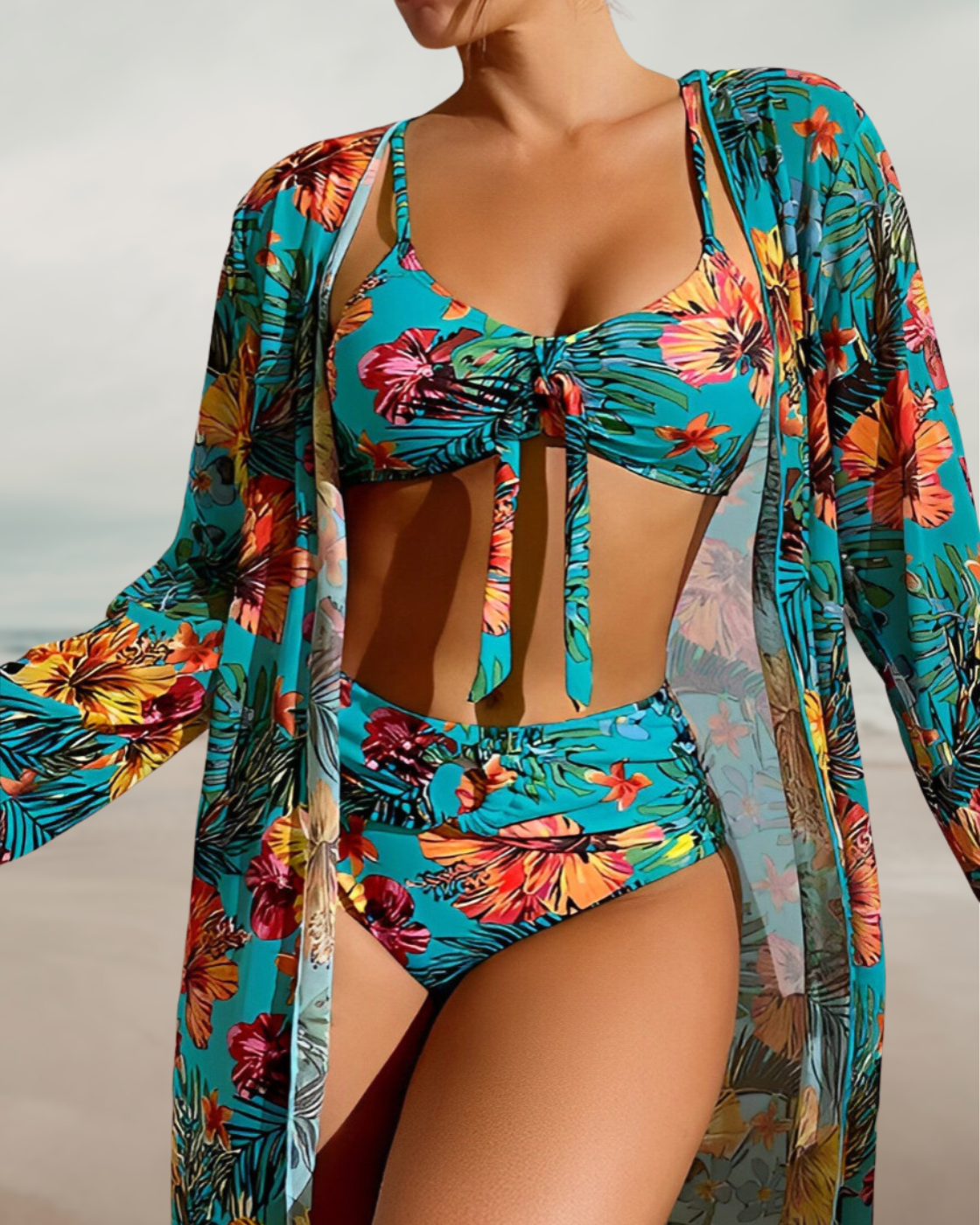 Flora™ Tropical Bikini Set with Matching Cover-Up