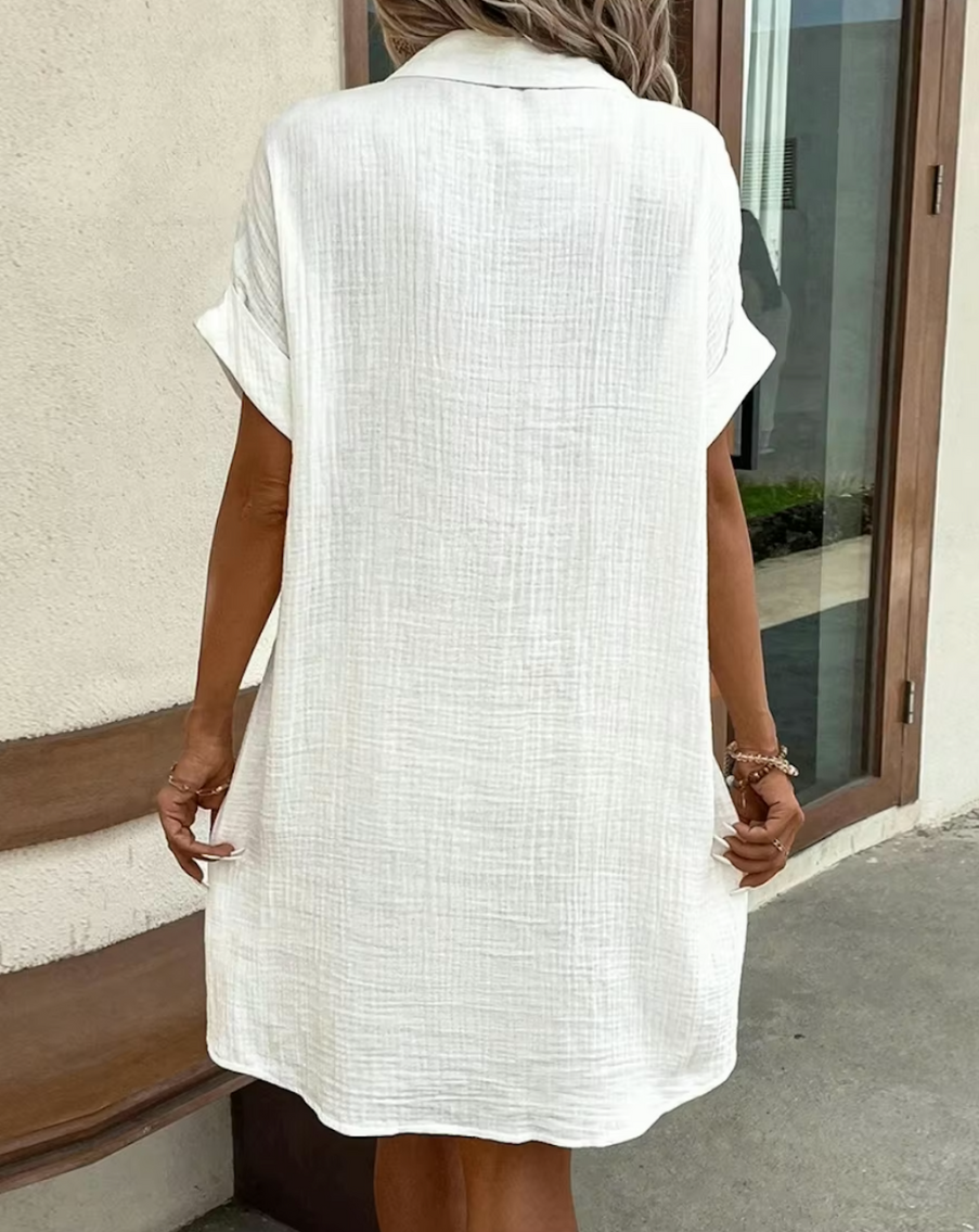 Serena Summer Cotton Linen Casual Dress