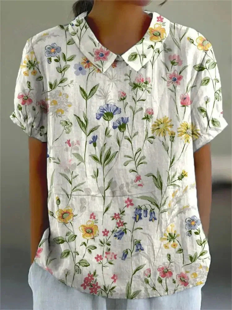 Lila Floral Print Blouse