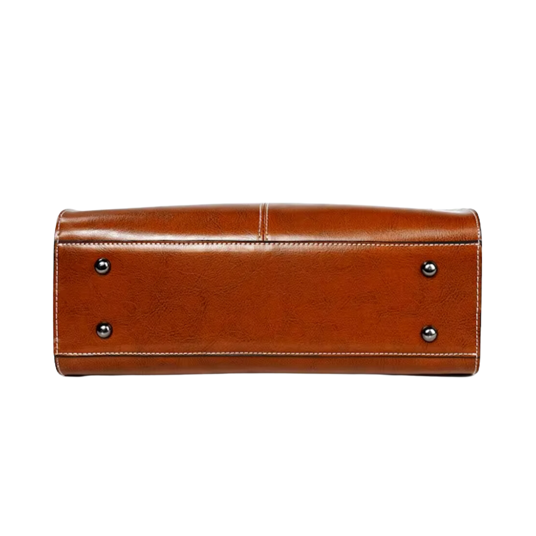 Amelia Structured Cowhide Leather Tote