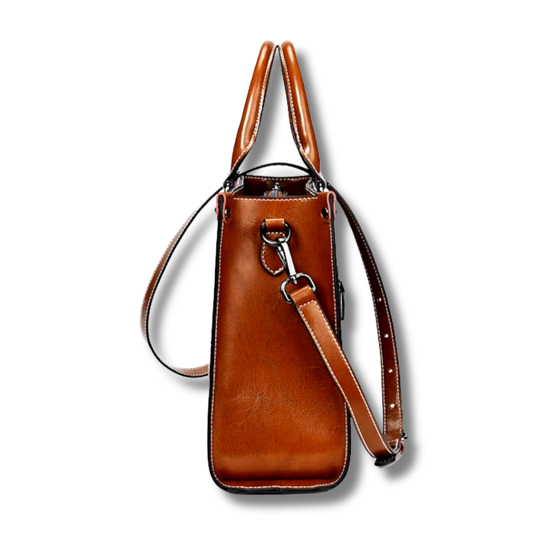 Amelia Structured Cowhide Leather Tote