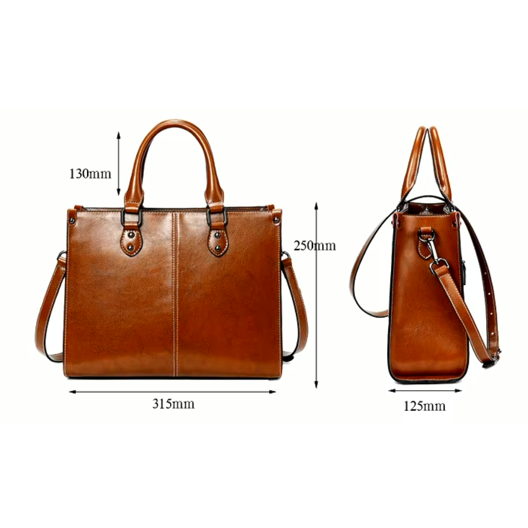 Amelia Structured Cowhide Leather Tote
