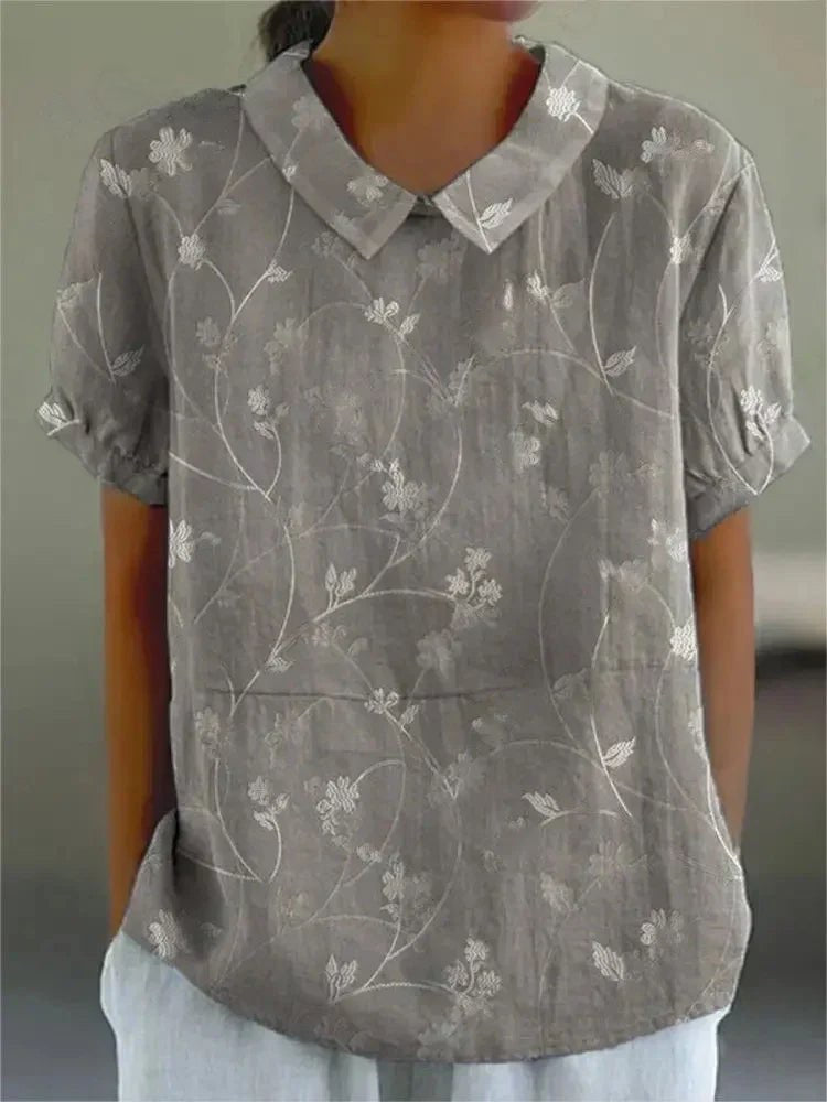 Lila Floral Print Blouse