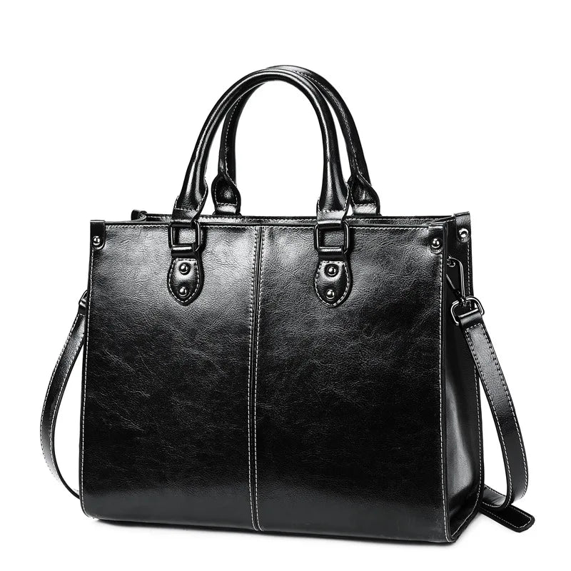 Amelia Structured Cowhide Leather Tote