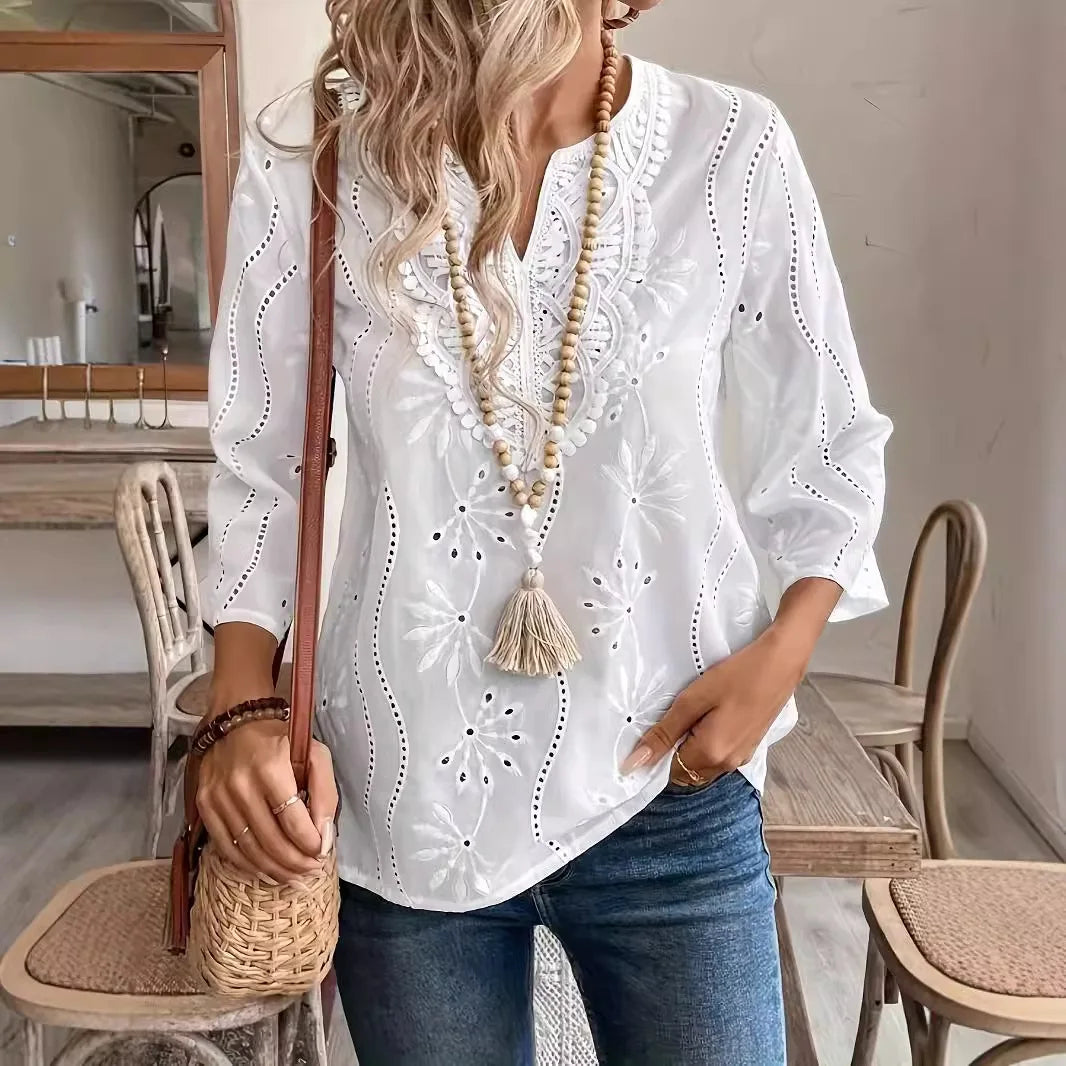 Eve Embroidered Cotton Blouse