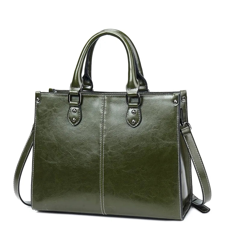 Amelia Structured Cowhide Leather Tote