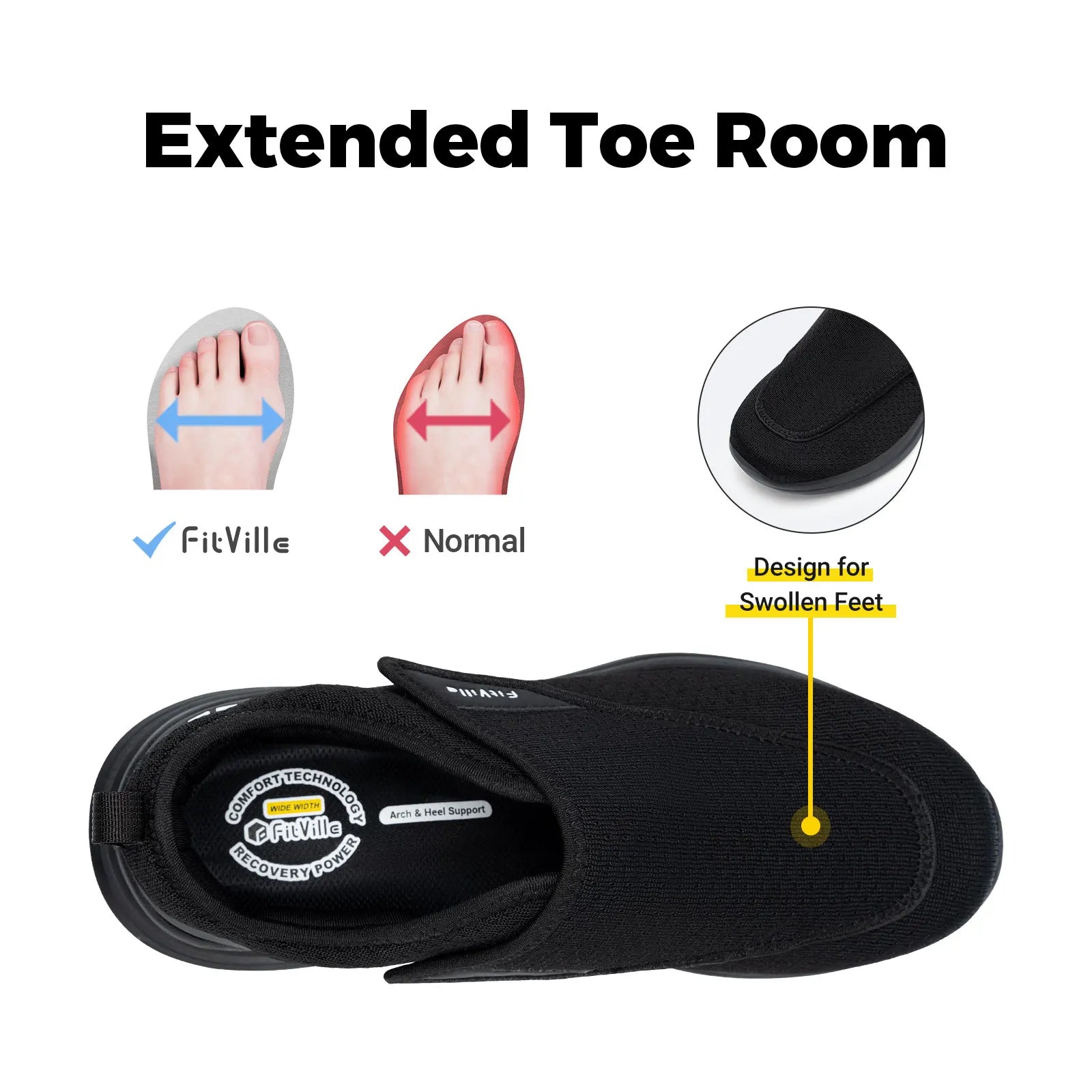 FitVille Orthopedic Shoes Designed for Swollen Feet