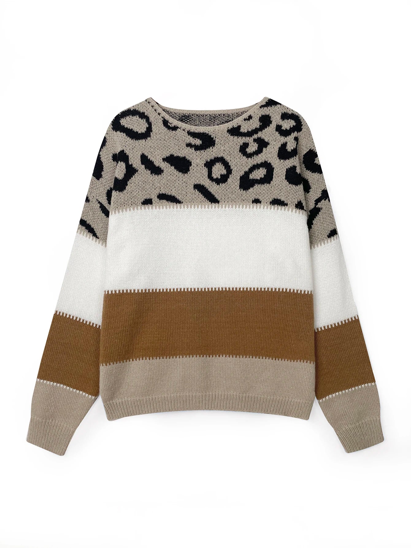 Designer Leopard Round Neck Sweater