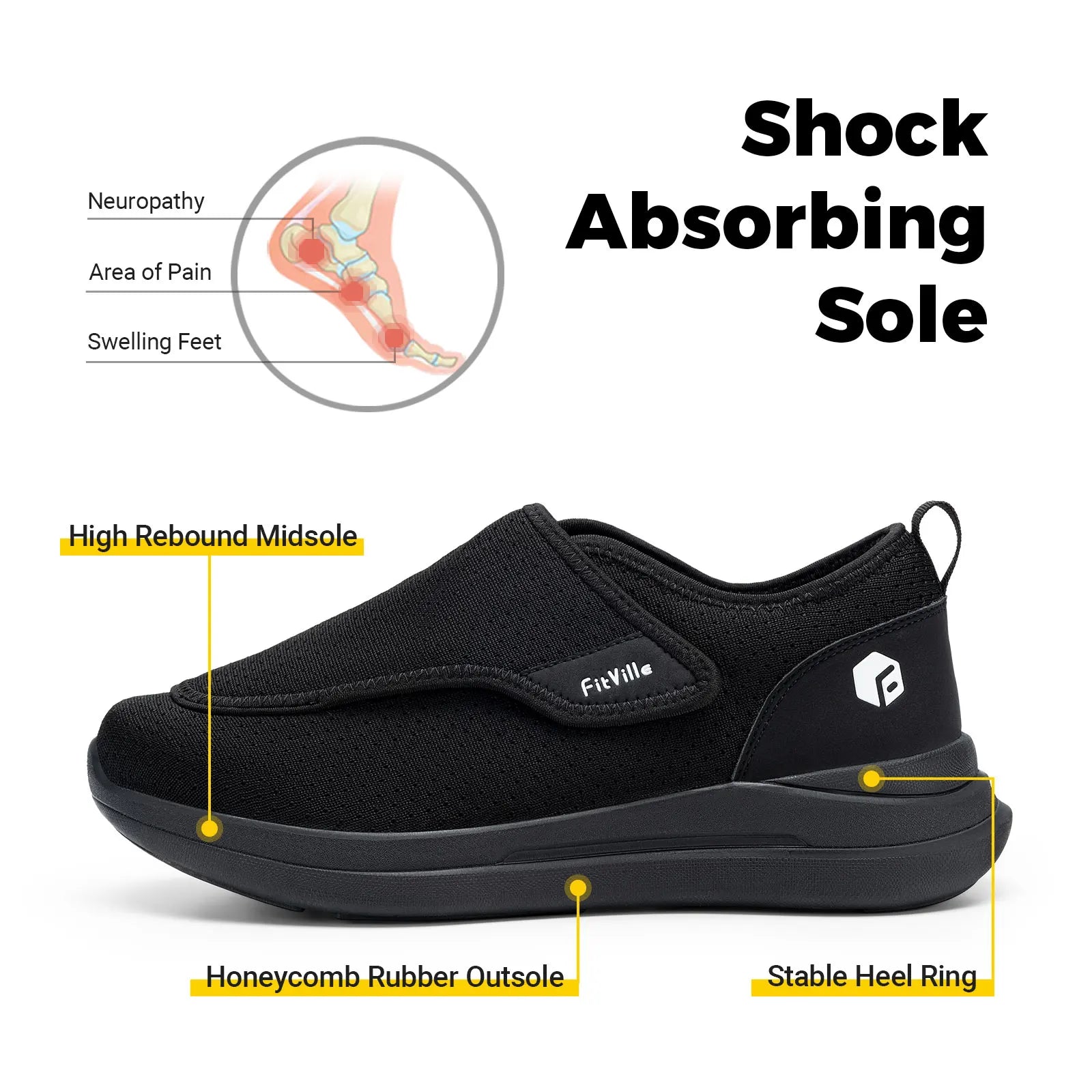 FitVille Orthopedic Shoes Designed for Swollen Feet