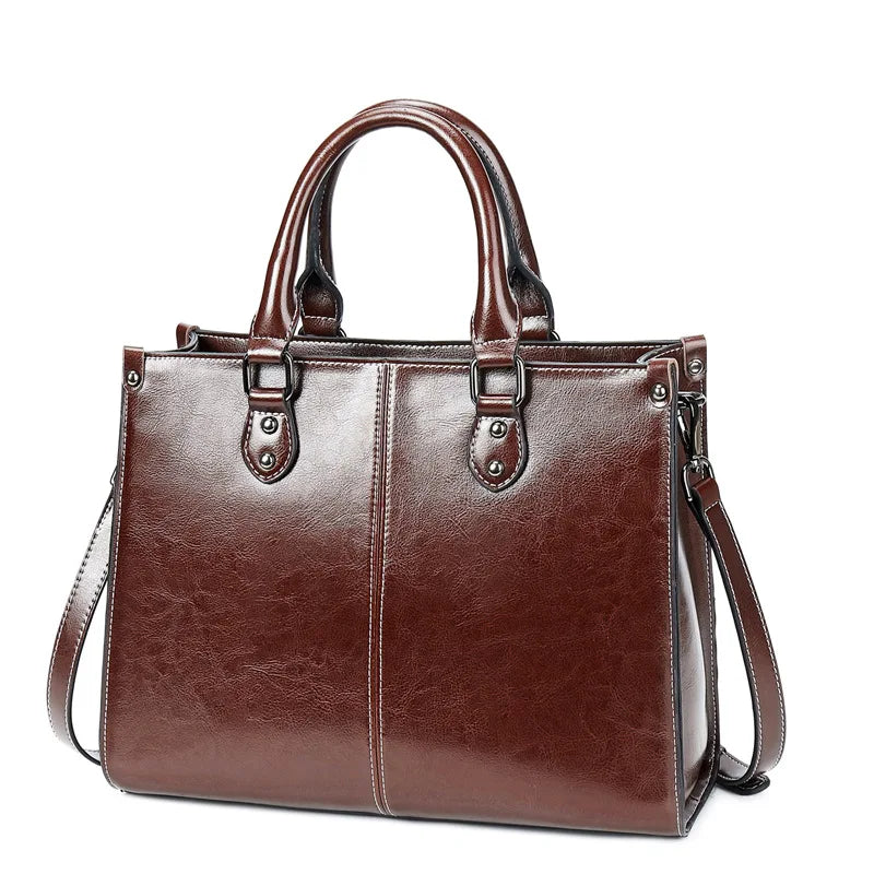 Amelia Structured Cowhide Leather Tote