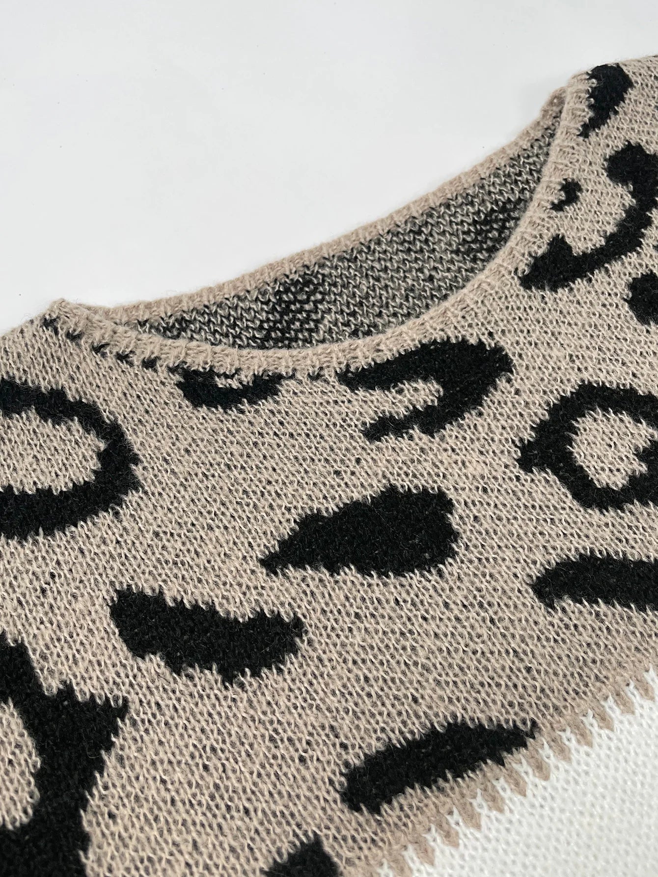 Designer Leopard Round Neck Sweater
