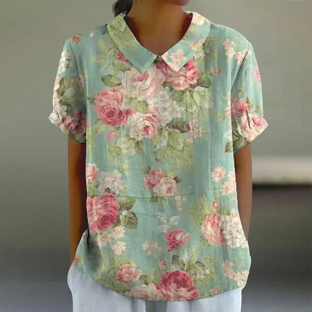 Lila Floral Print Blouse