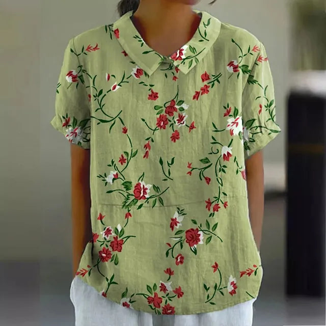 Lila Floral Print Blouse